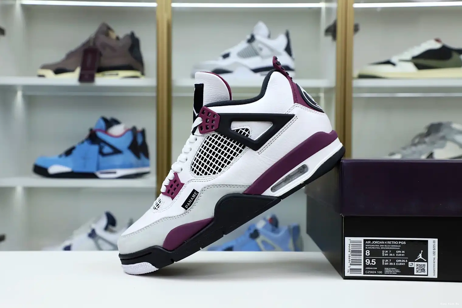 X JORDAN JORDAN AIR 4 SAINT-GERMAIN 'BORDEAUX' PARIS Kimikick RETRO AIR 0727